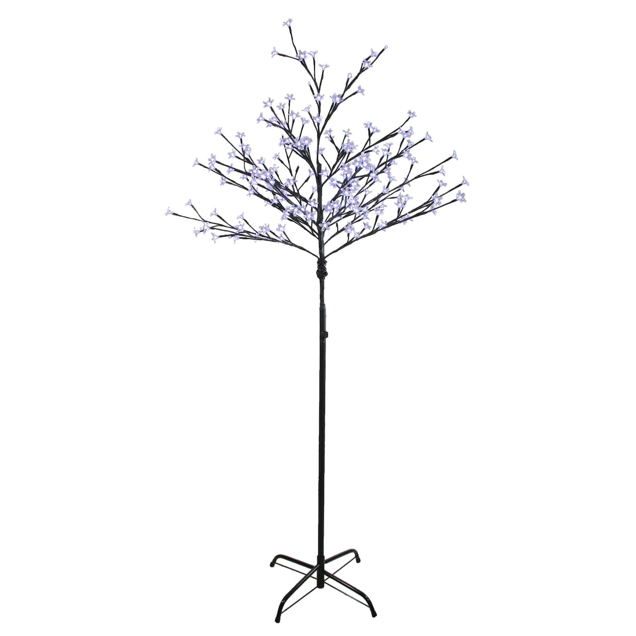 6ft. Pre-Lit Slim LED Lighted Cherry Blossom Artificial Tree, Pure White Lights